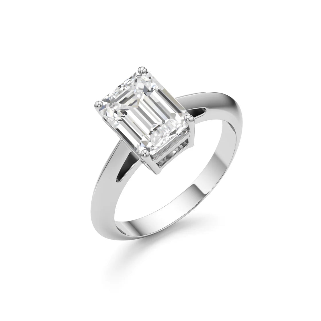 Emerald Cut Diamond Gold Ring | Classic Gold Engagement Ring