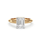 Emerald Cut Diamond Gold Ring | Classic Gold Engagement Ring