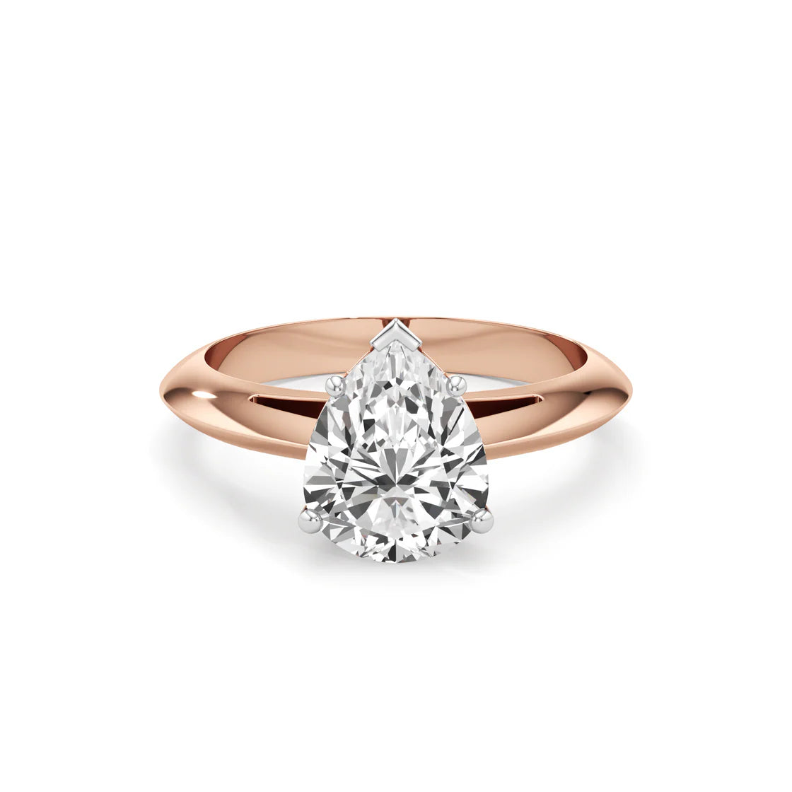 White Gold Pear Solitaire Ring for Women – Lab-Grown Diamond Elegance