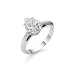White Gold Pear Solitaire Ring for Women – Lab-Grown Diamond Elegance