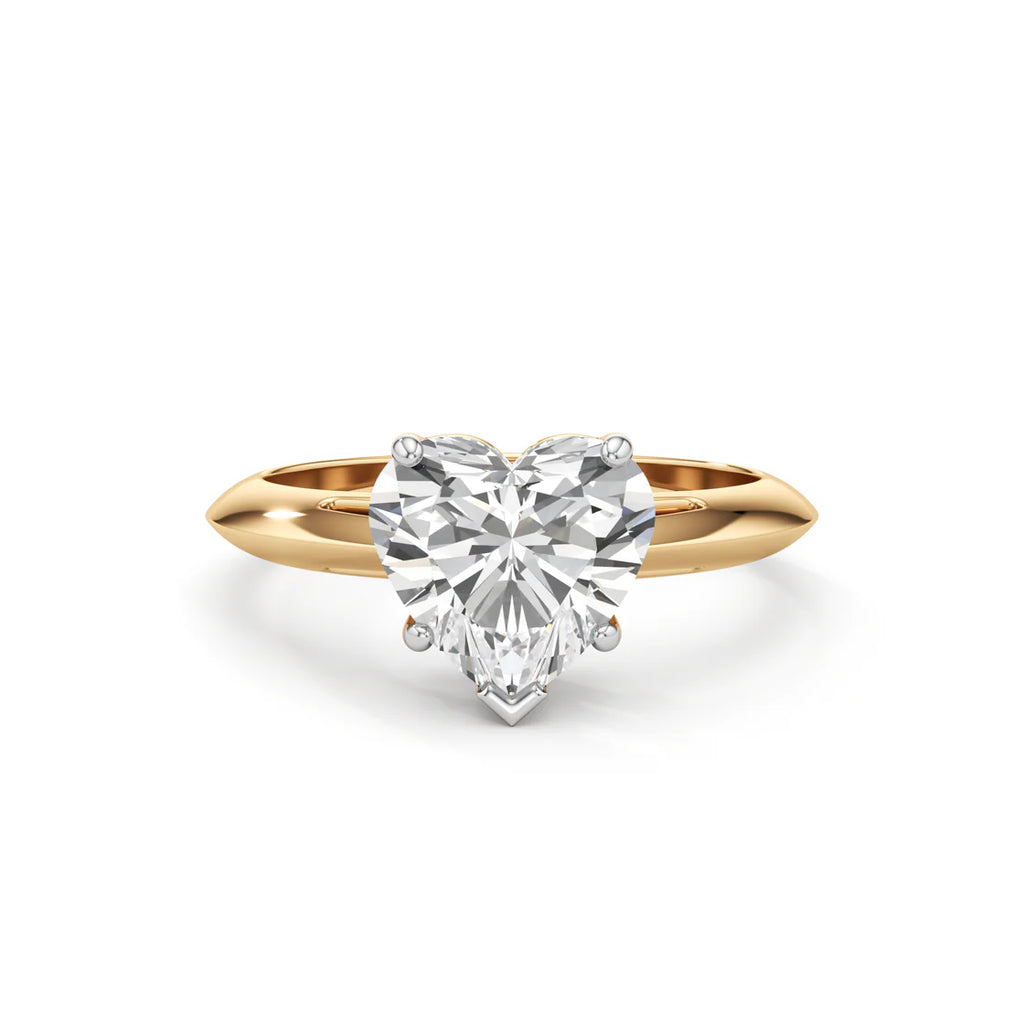 Heart Shaped Diamond Ring for Women – Yellow Gold Solitaire Ring – Romantic & Elegant Jewelry