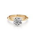 Solitaire Diamond Ring for Women – Classic Yellow Gold Engagement Ring – Round Lab-Grown Diamond
