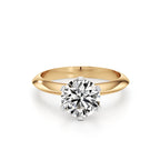 Solitaire Diamond Ring for Women – Classic Yellow Gold Engagement Ring – Round Lab-Grown Diamond