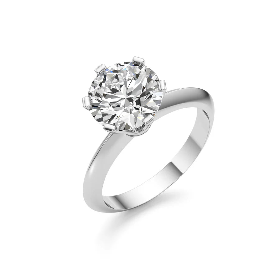Solitaire Diamond Ring for Women – Classic Yellow Gold Engagement Ring – Round Lab-Grown Diamond