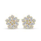 Peony Flower Fashion Lab Diamond Stud Earrings