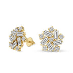 Peony Flower Fashion Lab Diamond Stud Earrings