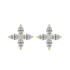Charmed Clover Flower Fashion Lab Diamond Stud Earrings