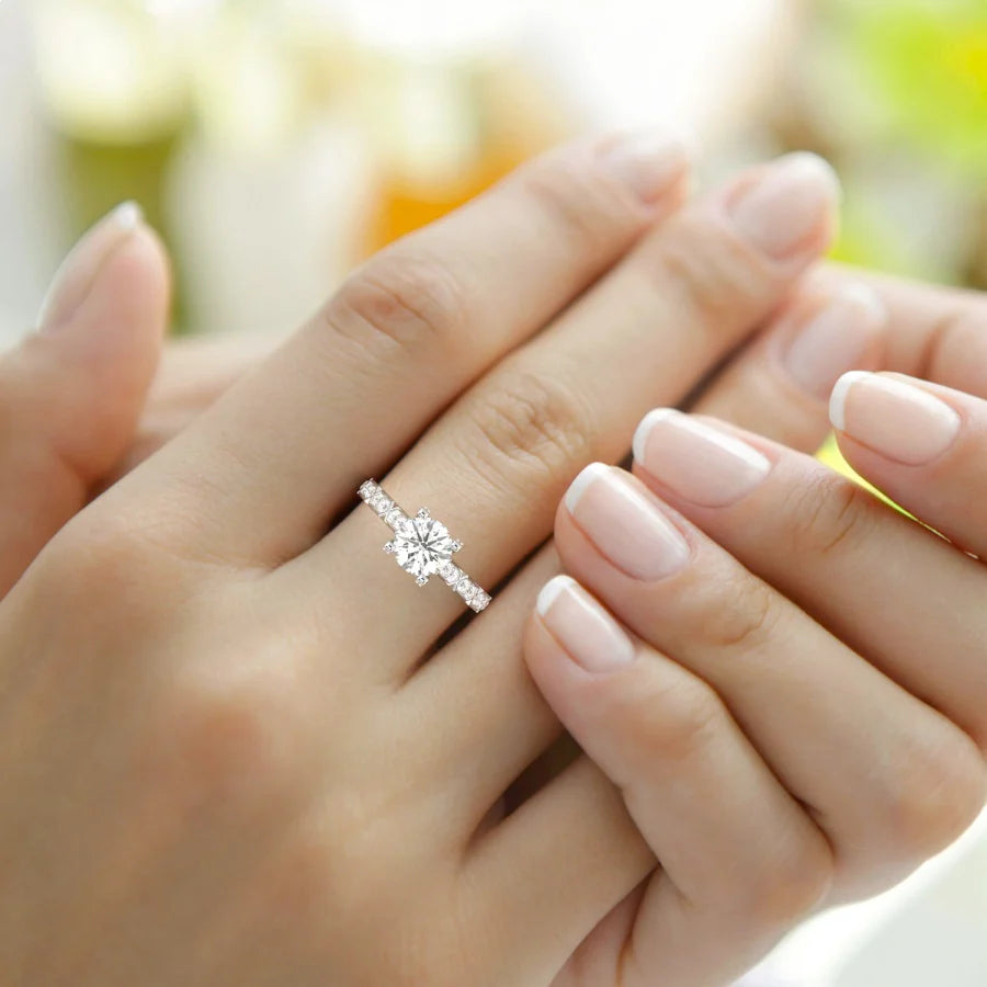 Calista Side Stone Lab Diamond Ring