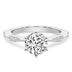 Theodora Six Prong Side Stone Lab Diamond Ring