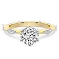 Theodora Six Prong Side Stone Lab Diamond Ring
