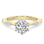 Theodora Six Prong Side Stone Lab Diamond Ring
