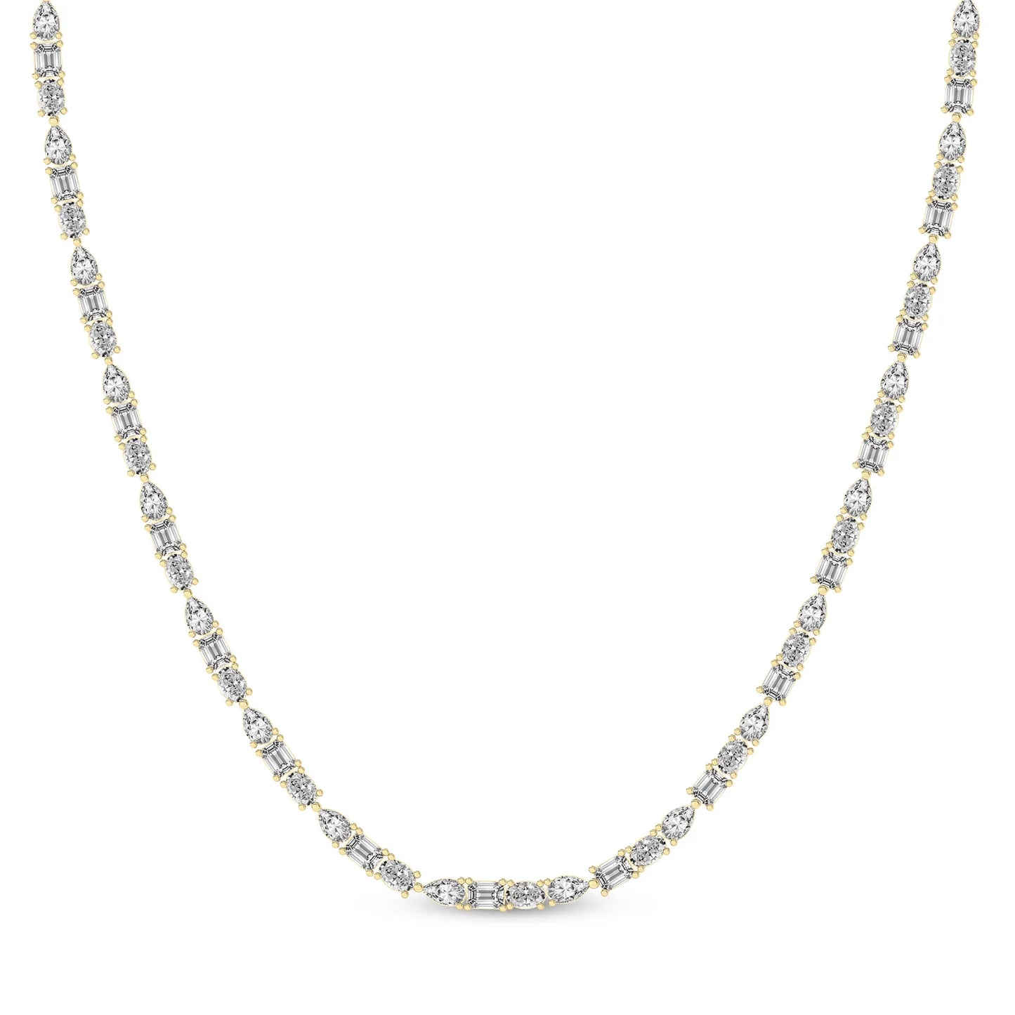 Multi-Shape Lab Diamond Tennis Necklace