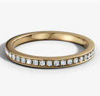 Bead Set Band With 0.01ct Round Brilliant Cut Diamonds