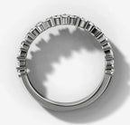 Shared Prong Cluster Band With Marquise and Round Brilliant Cut Diamonds