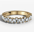 Shared Prong Cluster Band With Marquise and Round Brilliant Cut Diamonds
