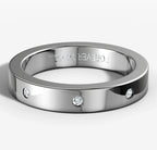 Hammer Set Flat Band With 0.01ct round brilliant cut diamonds