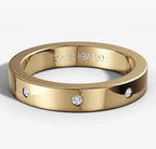 Hammer Set Flat Band With 0.01ct round brilliant cut diamonds