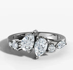 Pear Cut Diamonds Offset Ring