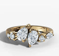 Pear Cut Diamonds Offset Ring