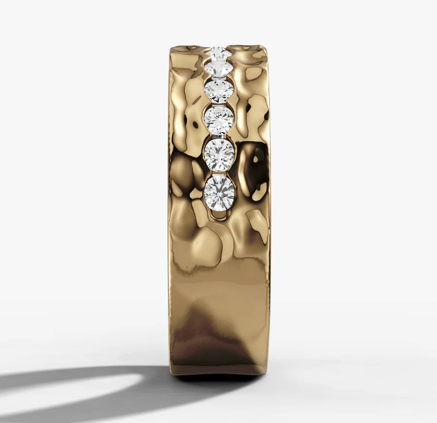 Melted Channel Set Band With Round Brilliant Cut Diamonds