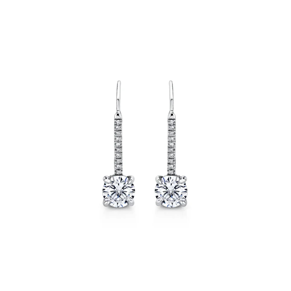 Chelsea Round Brilliant Leverback Earrings