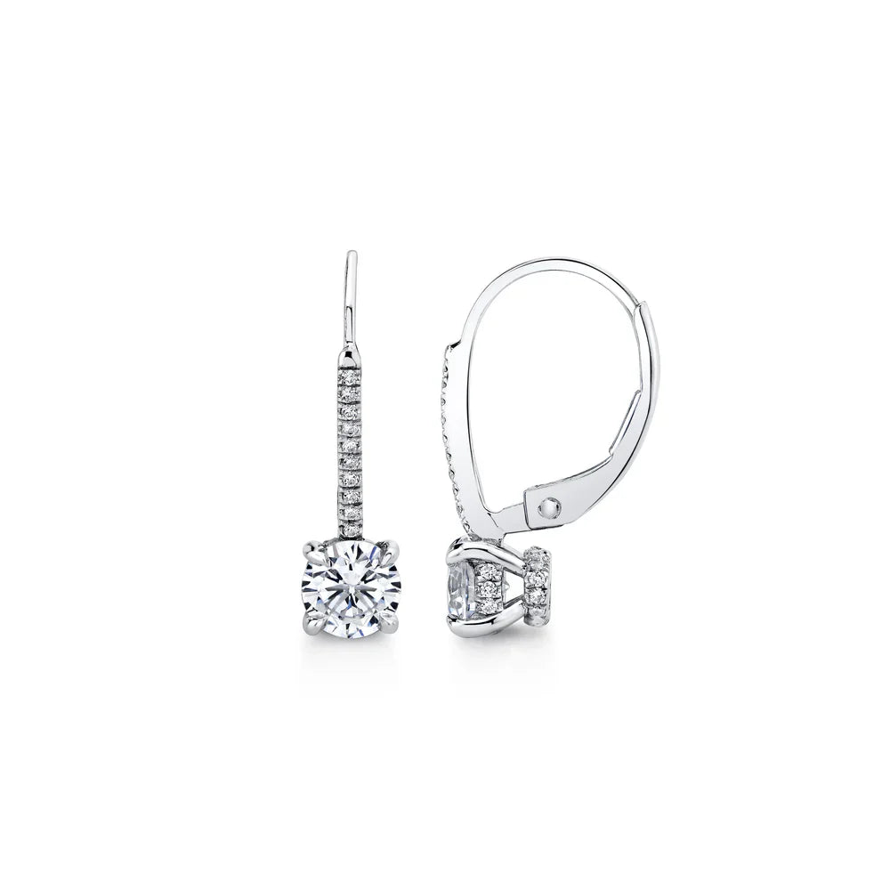 Chelsea Round Brilliant Leverback Earrings