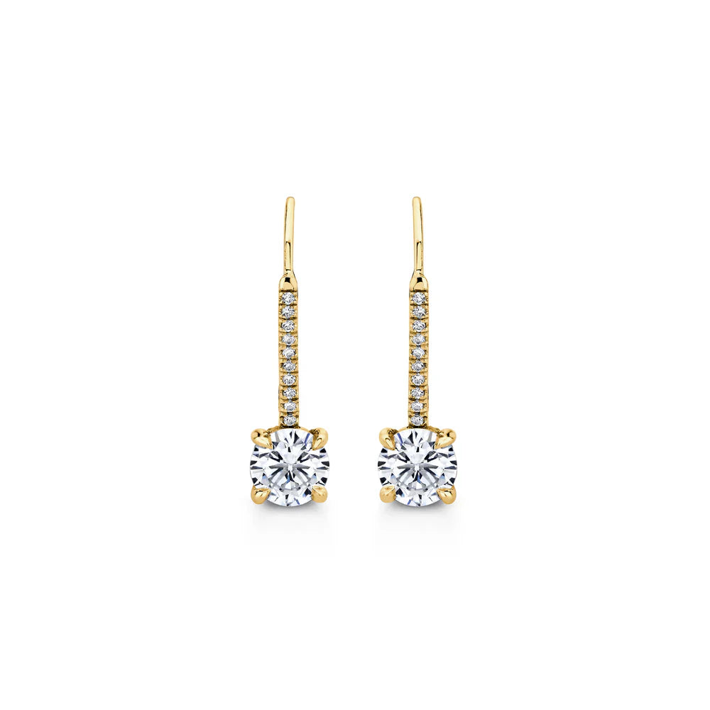 Chelsea Round Brilliant Leverback Earrings