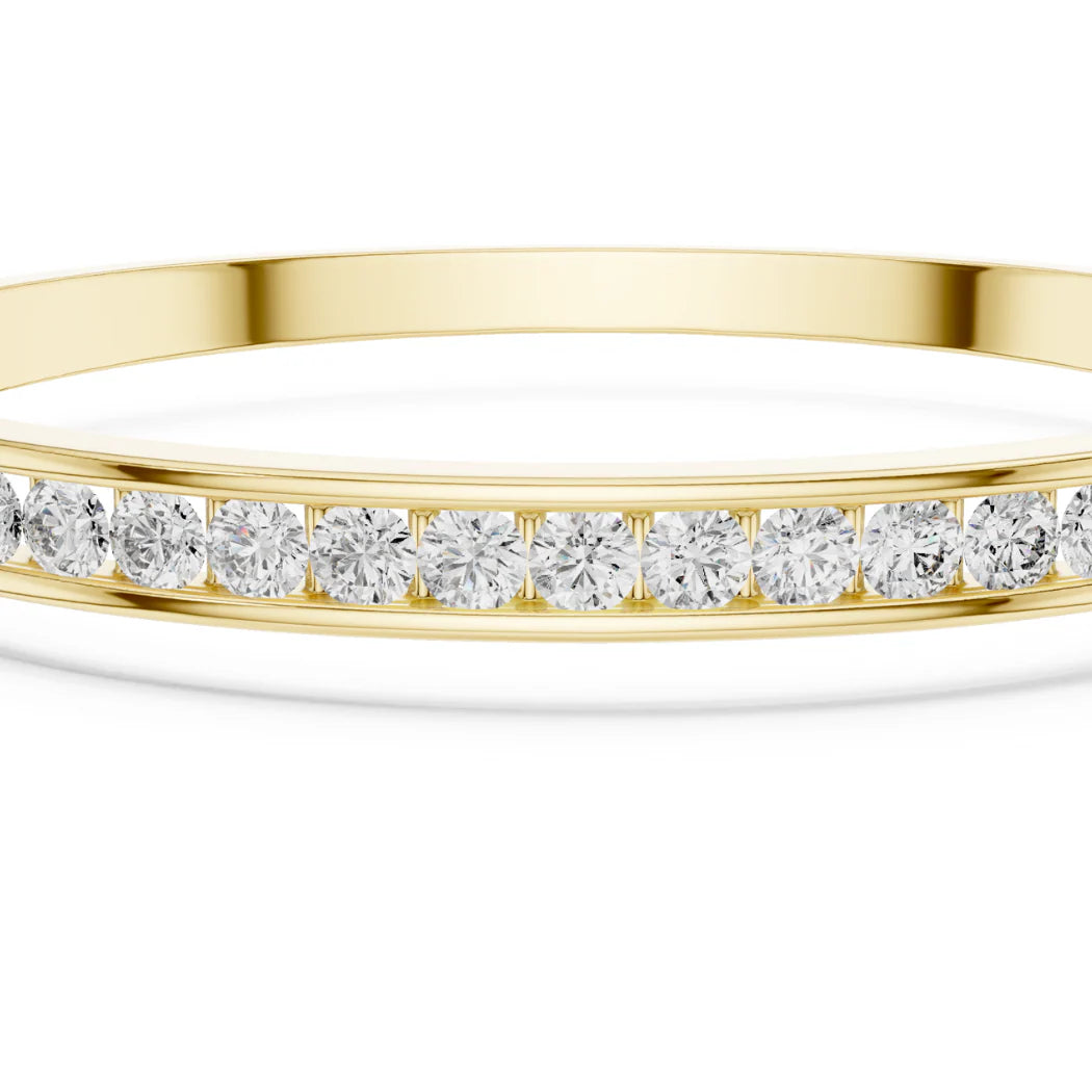 Round-Cut Diamond Bangle Bracelet