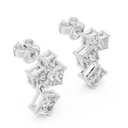 Geometric Radiance Princess Cut Dangle Earrings