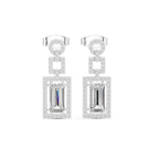 Art Deco Emerald-Cut Diamond Drop Earrings