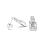 Art Deco Emerald-Cut Diamond Drop Earrings