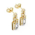 Art Deco Emerald-Cut Diamond Drop Earrings