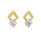 Art Deco-Inspired Round Diamond Stud Earrings