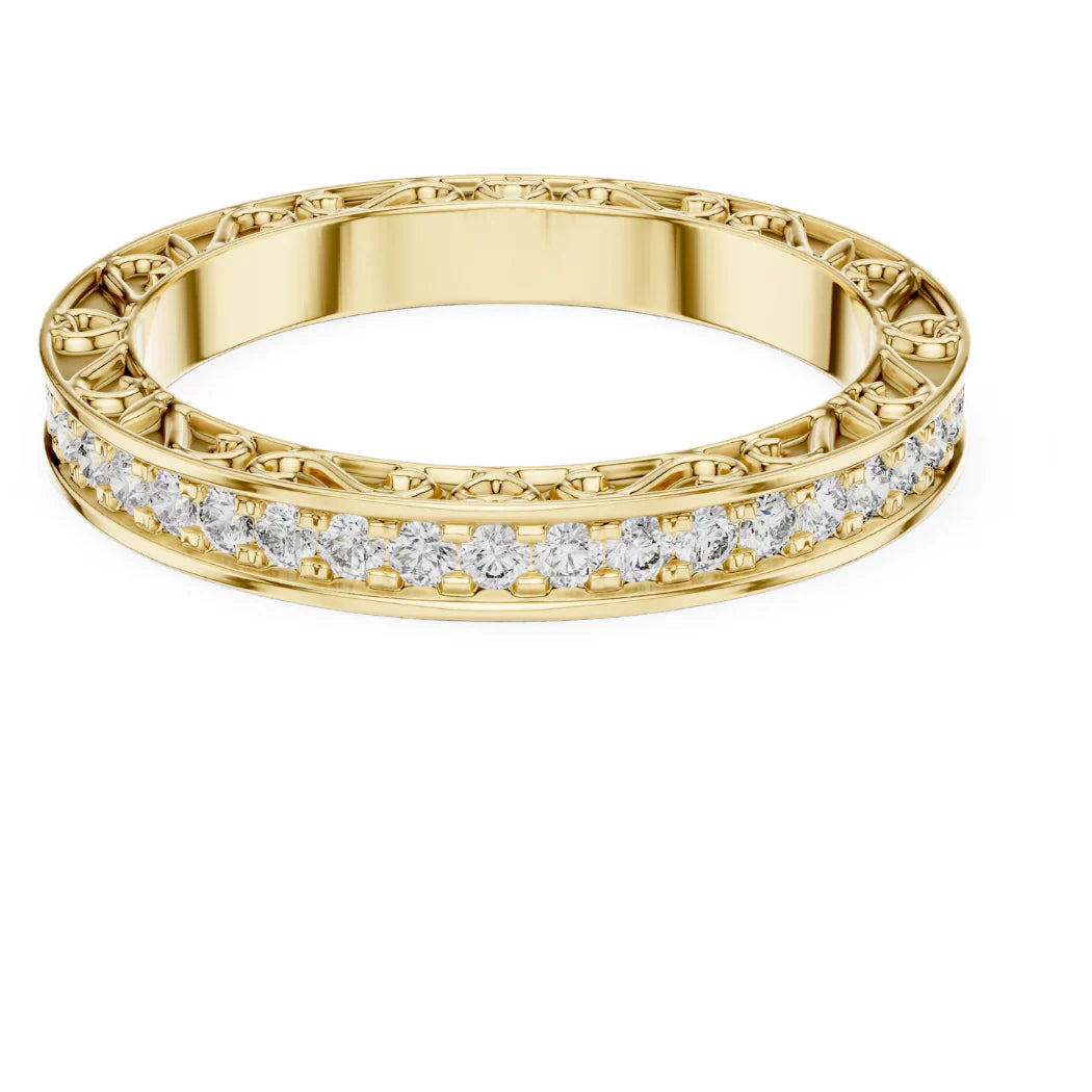 Vintage Filigree Diamond Eternity Band