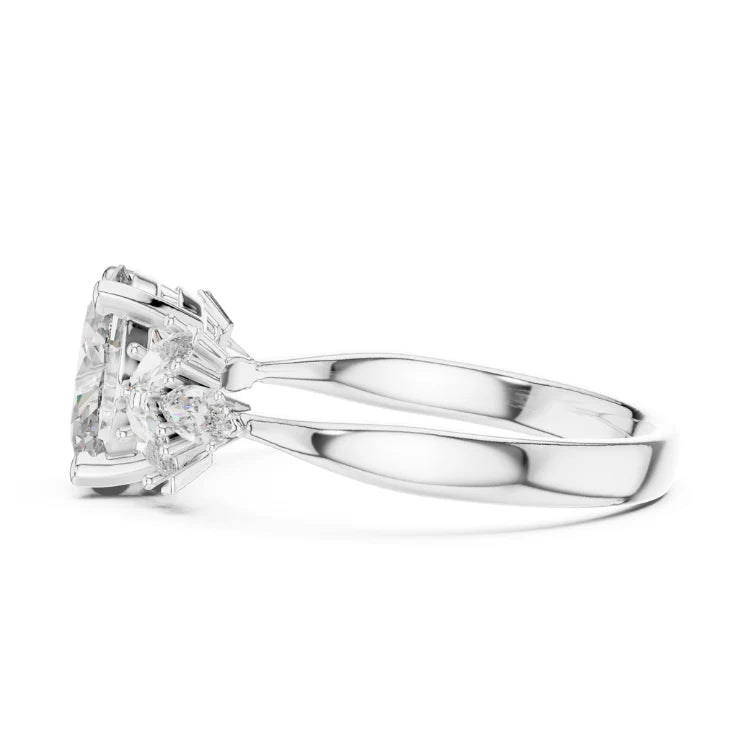 Floral-Inspired Oval Diamond Engagement Ring