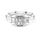 Radiant-Cut Three-Stone Diamond Engagement Ring