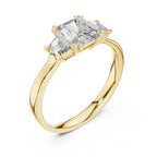 Radiant-Cut Three-Stone Diamond Engagement Ring