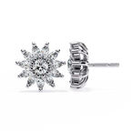 Sunburst Diamond Halo Stud Earrings