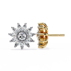 Sunburst Diamond Halo Stud Earrings