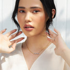 Geometric Link Diamond Necklace in Yellow Gold – Modern Chic Style