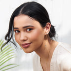 Rose Gold Chain Drop Earrings with Round Brilliant-Cut Diamonds – Dainty Dangle Earrings for Women