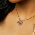 Floral Diamond Pendant Necklace in Rose Gold – Delicate Everyday Jewelry