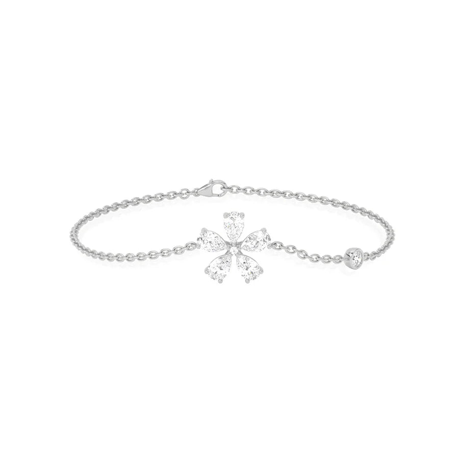 Gold Floral Diamond Bracelet – Elegant & Sparkling Jewelry for Women