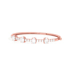 Oval Diamond Bangle Bracelet in Yellow Gold | Classic Open-Top Design | Elegant Fine Jewelry