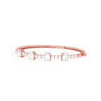 Oval Diamond Bangle Bracelet in Yellow Gold | Classic Open-Top Design | Elegant Fine Jewelry