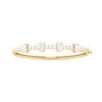 Oval Diamond Bangle Bracelet in Yellow Gold | Classic Open-Top Design | Elegant Fine Jewelry