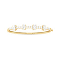 Oval Diamond Bangle Bracelet in Yellow Gold | Classic Open-Top Design | Elegant Fine Jewelry