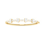Oval Diamond Bangle Bracelet in Yellow Gold | Classic Open-Top Design | Elegant Fine Jewelry