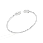 Marquise Diamond Open Bangle in Yellow Gold – Minimal Twist Bypass Design