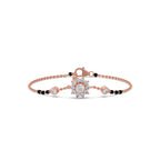 Diamond Mangalsutra Bracelet for Women – Floral Design in Yellow Gold